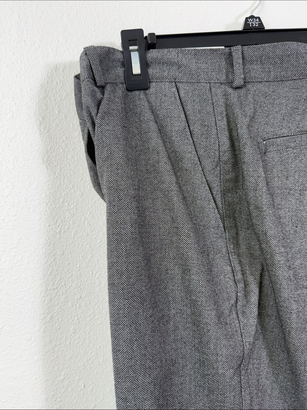 jf j.ferrar Men's Gray Dress Trousers